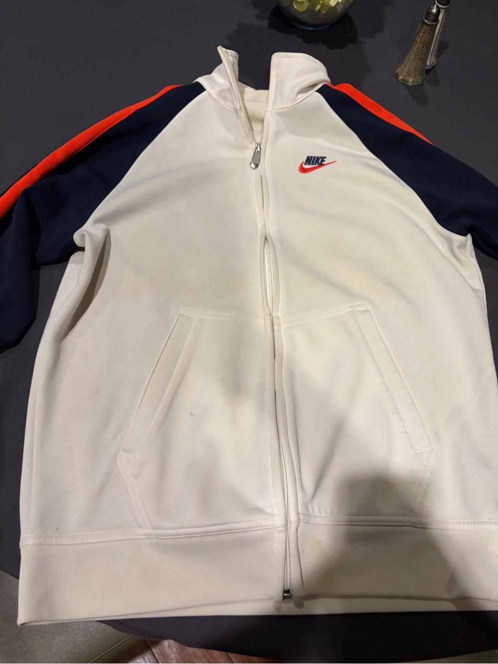 Nike athletic brand Full Zip windbreaker track jacket size medium